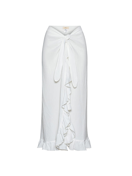 Maui Frill Maxi Skirt Milky White Viscose
